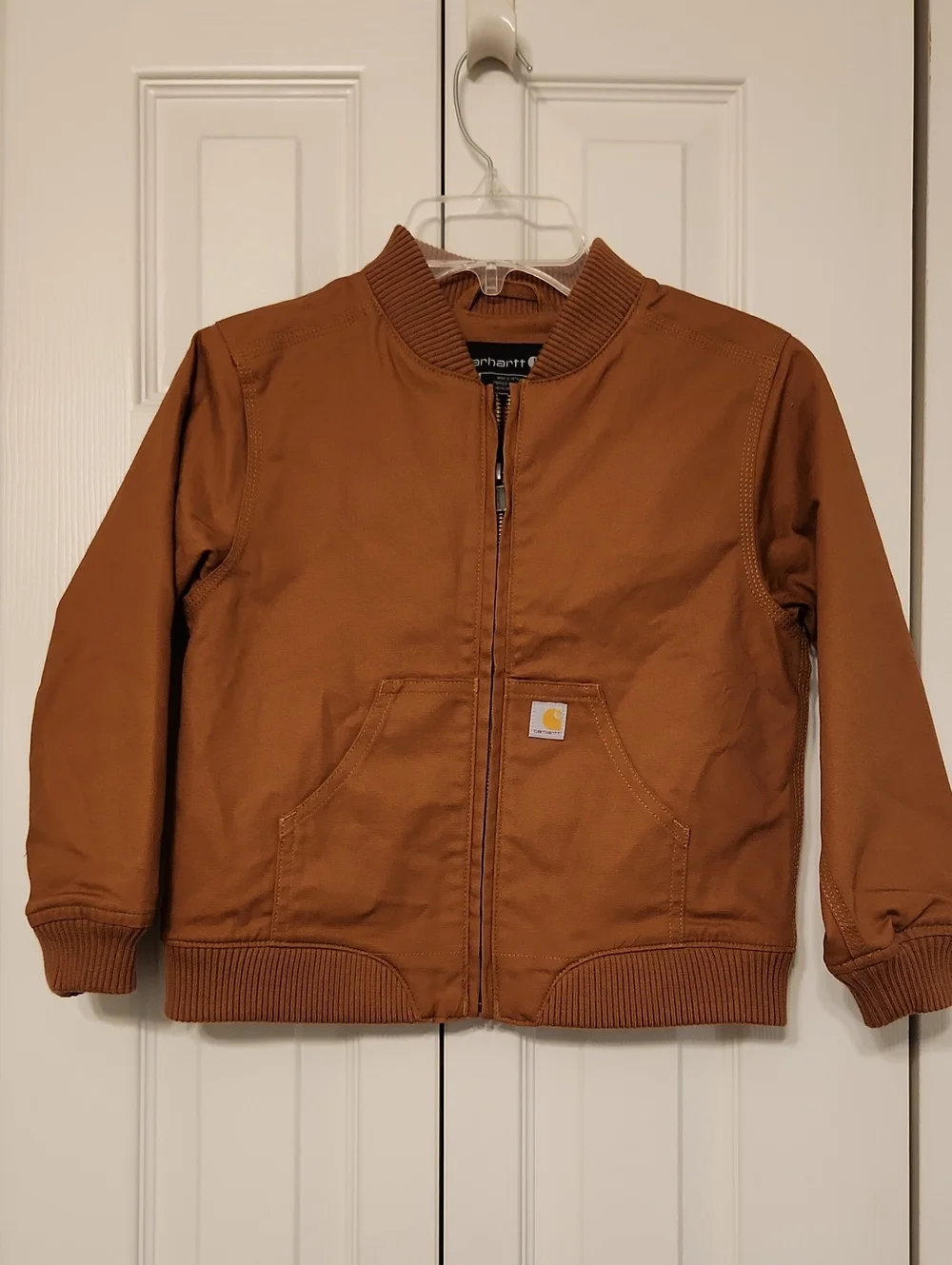 Carhartt Kids' Rugged Flex Brown Canvas Bomber Jacket